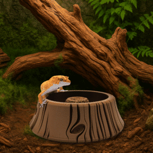 Dubia Roach Feeding Bowl - Escape Proof Design (Tree Stump Edition)